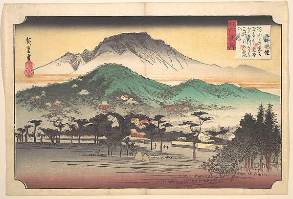 Utagawa Hiroshige, Vesper Bells at Mii Temple