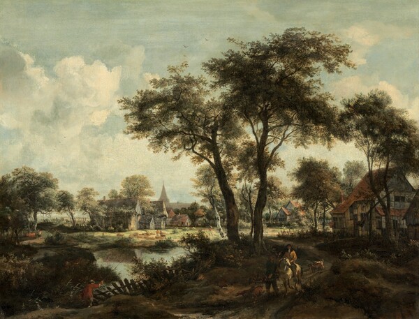 Meindert Hobbema, Village near a Pool