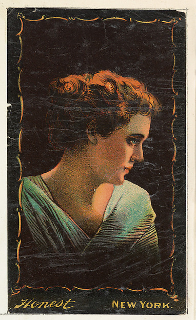 W. Duke, Sons & Co., Portrait of actress in profile facing right, from the Transparencies series (N137) issued by W. Duke, Sons & Co. to promote Honest Long Cut Tobacco