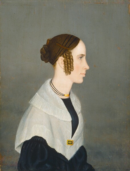 American 19th Century, Profile Portrait of a Lady