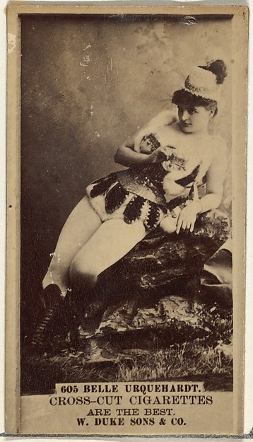 W. Duke, Sons & Co., Card Number 605, Belle Urquehardt, from the Actors and Actresses series (N145-3) issued by Duke Sons & Co. to promote Cross Cut Cigarettes