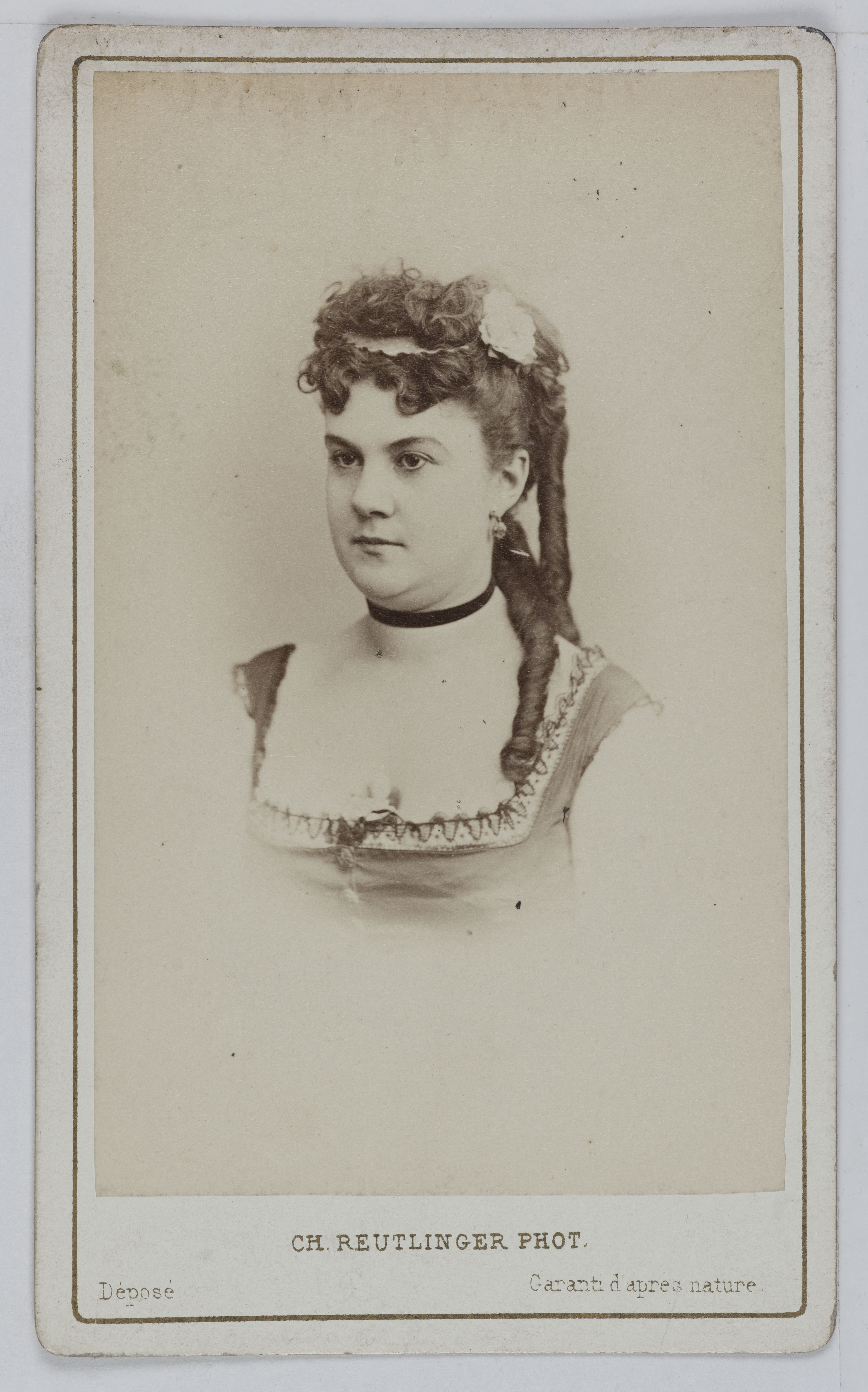 Charles Reutlinger, Portrait d'Antonia Stella Zélie Rousselot (-1881), dite Reynold, actrice de théâtre entre 1867 et 1879.