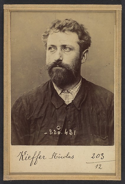 Alphonse Bertillon, Kieffer. Nicolas. 35 ans, né le 8/4/59 à Haltuiller (Meurthe). Menuisier. Anarchiste. 2/7/94.