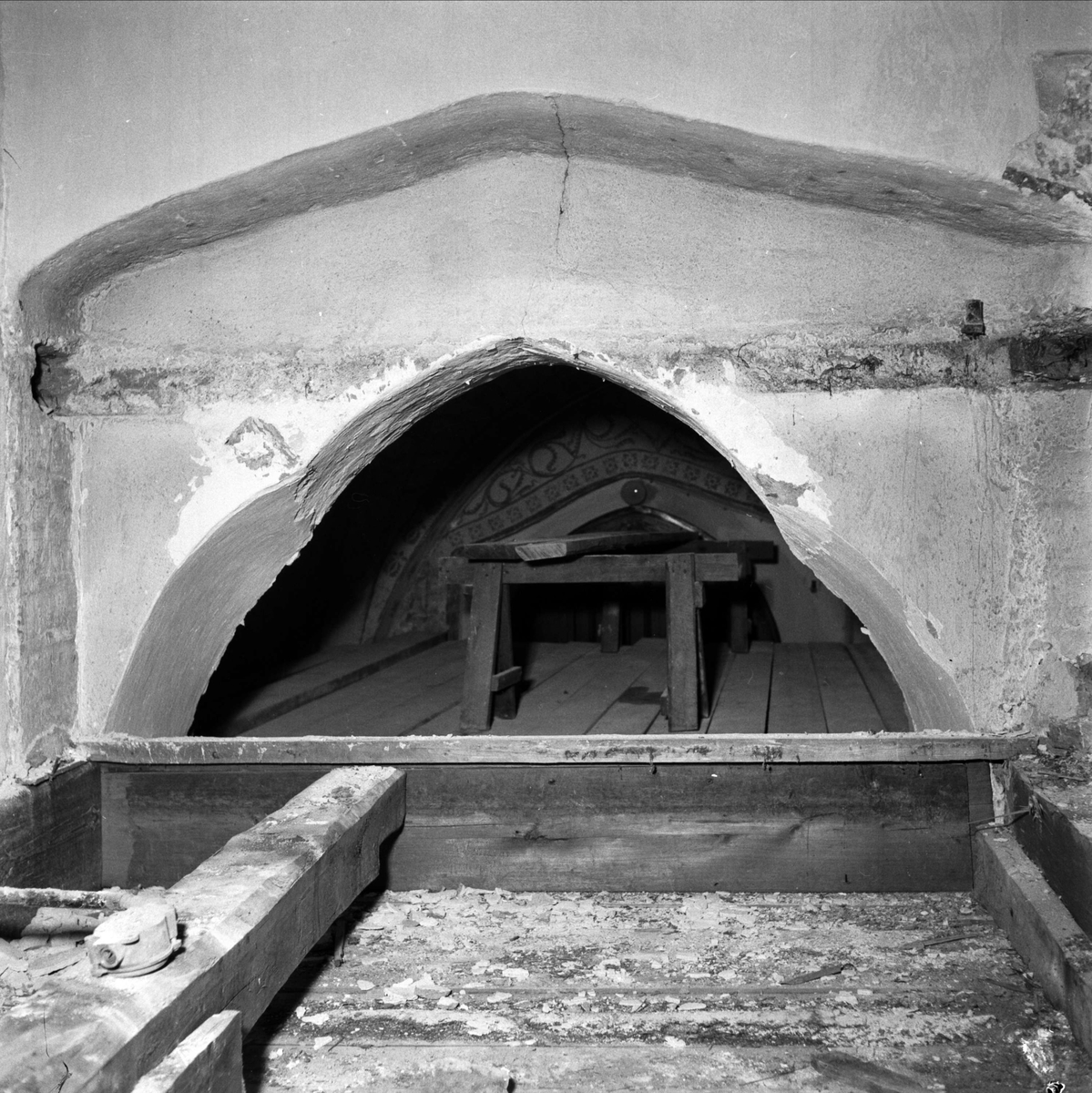 Uppsala-Bild, Lime painting in Börje Church, Börje parish, Uppland 1953
