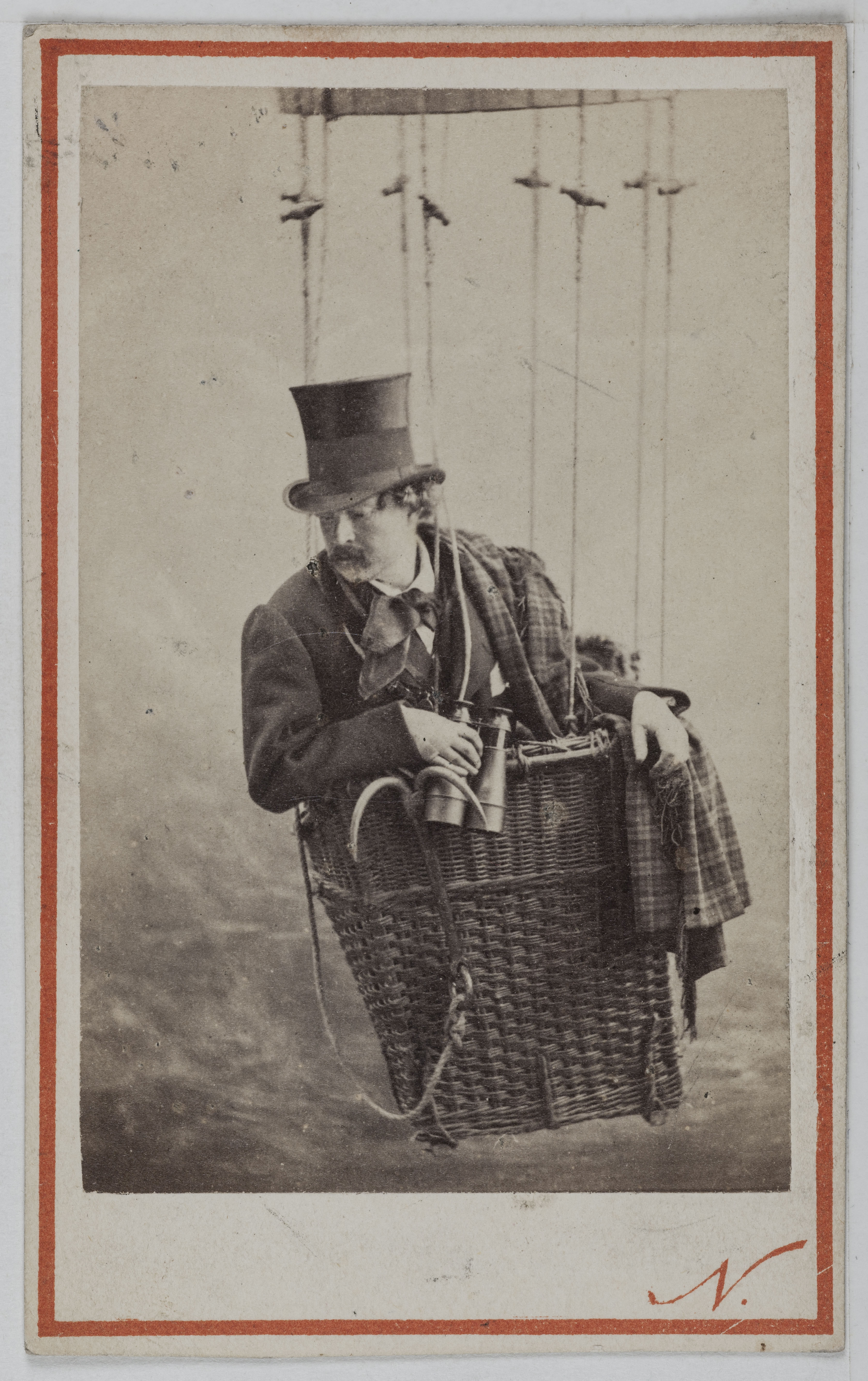 Atelier Nadar, Portrait de Nadar, (Félix Tournachon dit, 1820-1910) littérateur, photographe et aéronaute, dans une nacelle de montgolfière.