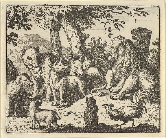 Allart van Everdingen, Renard Exonerates Himself of His Crimes Before the Lion from Hendrick van Alcmar's Renard The Fox