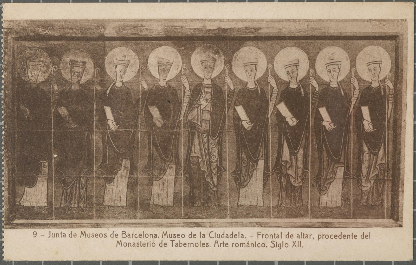 Desconegut, 9 - Joint of Museos of Barcelona. Museo of the Ciudadela. - Frontal of altar, pertinent of the Monasterio of Tabernoles. Romantic Arte. Siglo XII