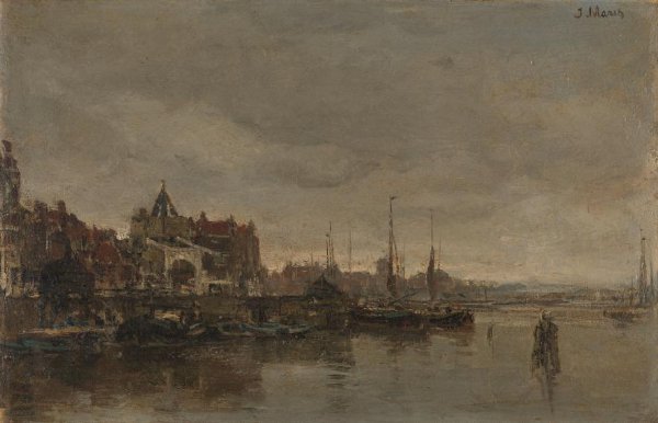 Jacob Maris, De Schreierstoren met de brug over de Gelderse Kade te Amsterdam
