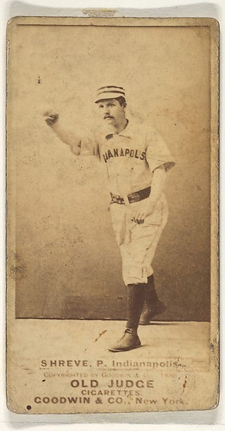 Goodwin & Company, Lev Shreve, Pitcher, Indianapolis, from the Old Judge series (N172) for Old Judge Cigarettes