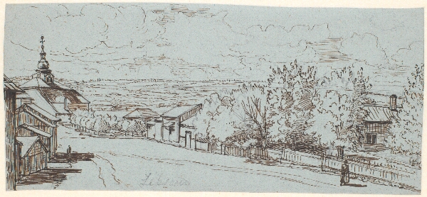 Wilhelm Marstrand, Landevejen til Leksand Kirke, Dalarne