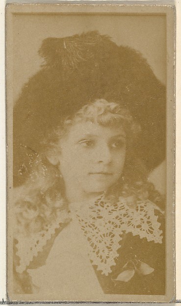 W. Duke, Sons & Co., [Actress wearing dress with ornate lace collar], from the Actors and Actresses series (N145-8) issued by Duke Sons & Co. to promote Duke Cigarettes