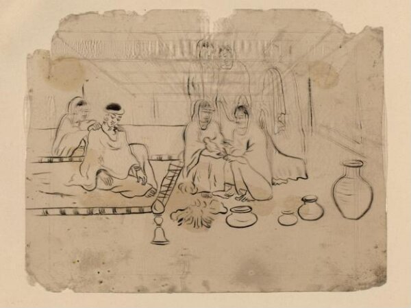 Unknown, One of forty-five drawings of Muharram scenes, occupations, festivals and ceremonies.
