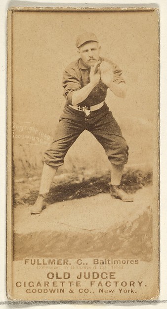 Goodwin & Company, Fullmer, Catcher, Baltimore Orioles, from the Old Judge series (N172) for Old Judge Cigarettes