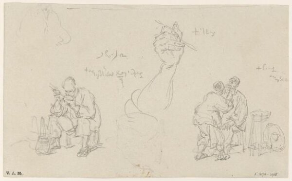 George Chinnery, Chinese figures, including a diner and a barber
