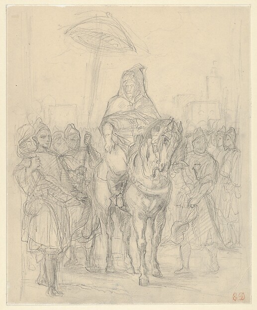 Eugène Delacroix, Study for "The Sultan of Morocco and His Entourage"