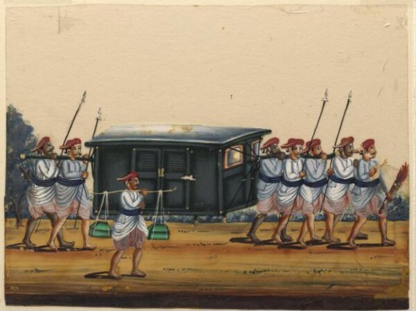 Unknown, A palanquin with six carriers