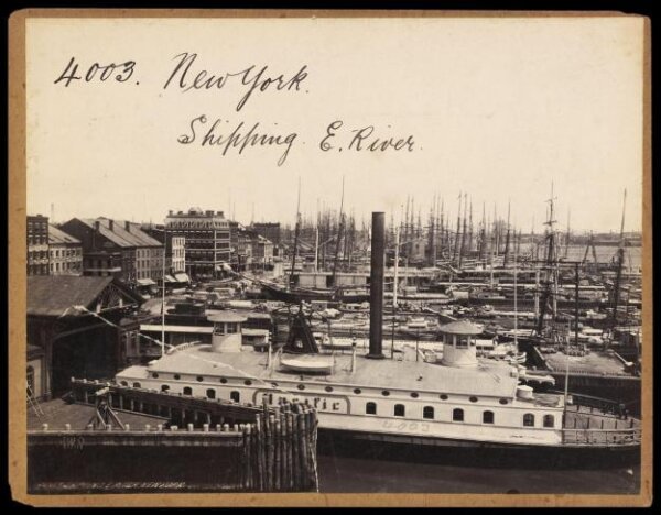 Francis Frith, New York.  Shipping.  E. River