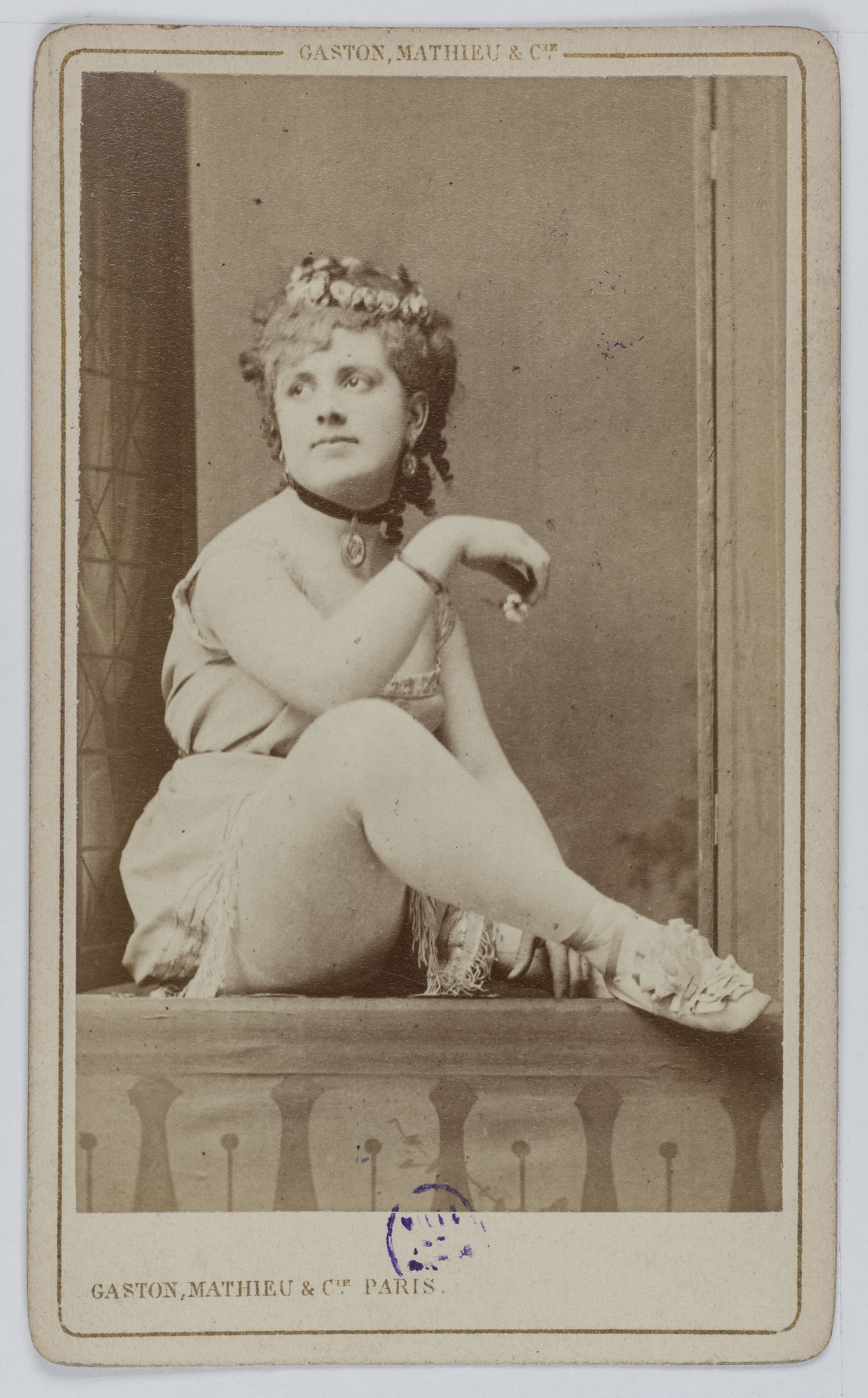 Mathieu & Cie Gaston, Portrait de Blanche Marie Eugénie Querette, actrice de théâtre entre 1868 et 1880.