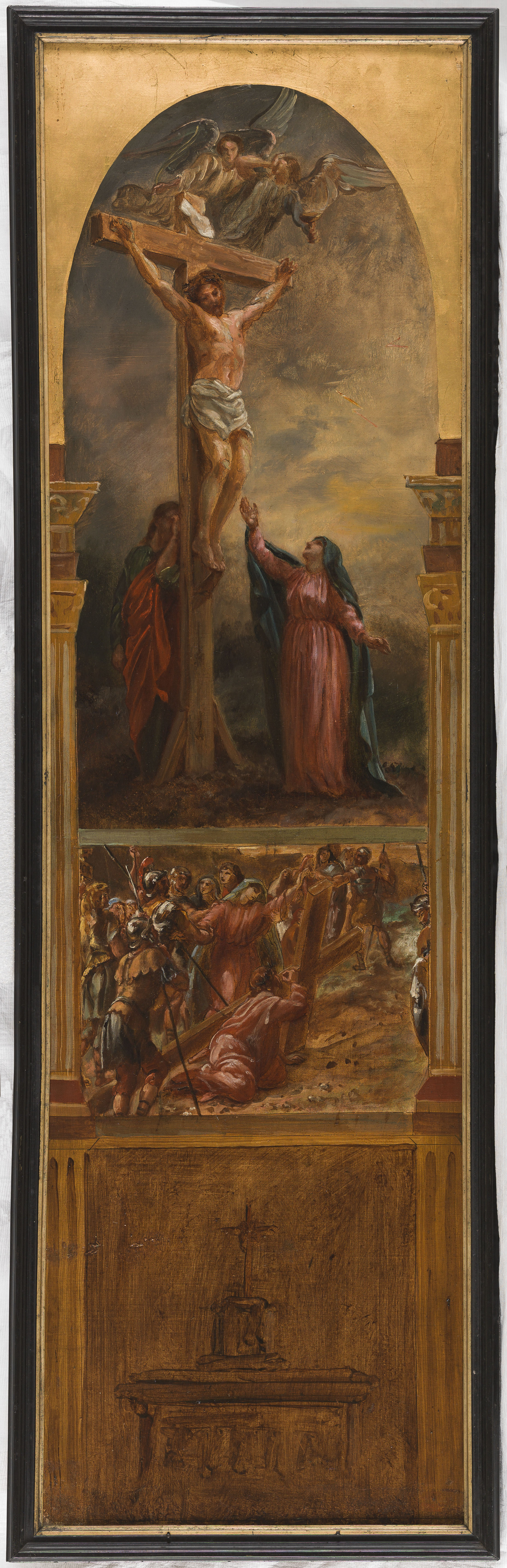 Léon Riesener, Esquisse pour l'église Saint-Eustache : Le Christ sur la croix - Le Christ portant sa Croix