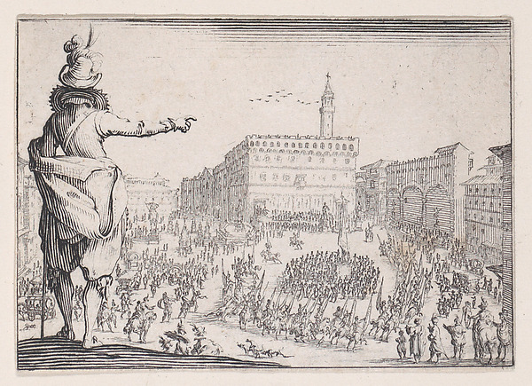 Jacques Callot, Une Fête sur la Place de la Signoria a Florence (A Festival on the Piazza della Signoria in Florence), from "Les Caprices" Series A, The Florence Set