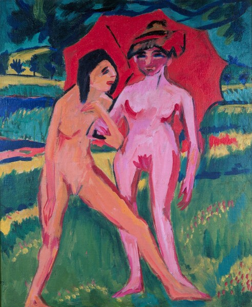 Ernst Ludwig Kirchner, Two Girls under an Umbrella