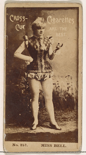 W. Duke, Sons & Co., Card Number 257, Miss Bell, from the Actors and Actresses series (N145-2) issued by Duke Sons & Co. to promote Cross Cut Cigarettes