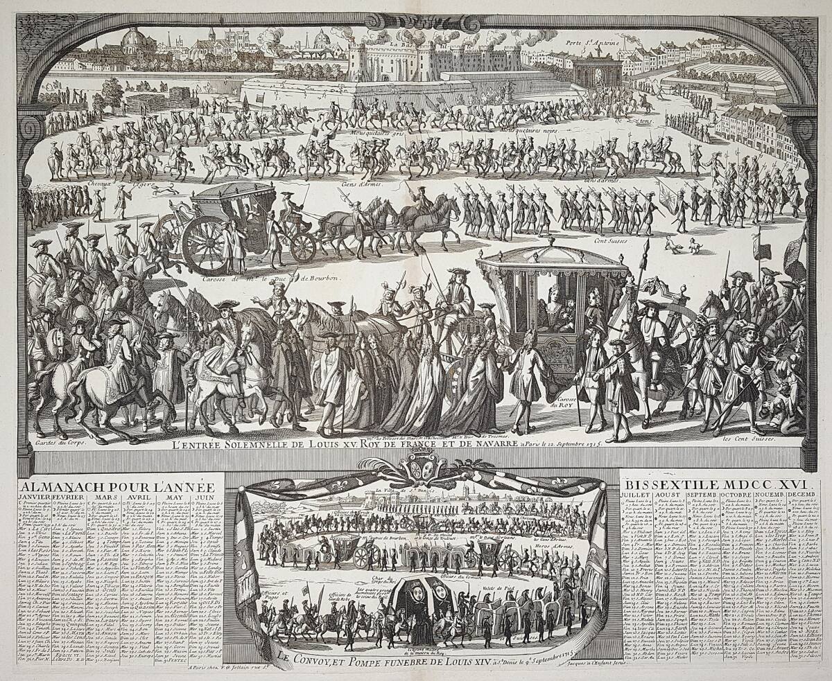 Anonym, Einzug des jungen Königs Ludwig XV. von Frankreich am 12. September 1715 in Paris