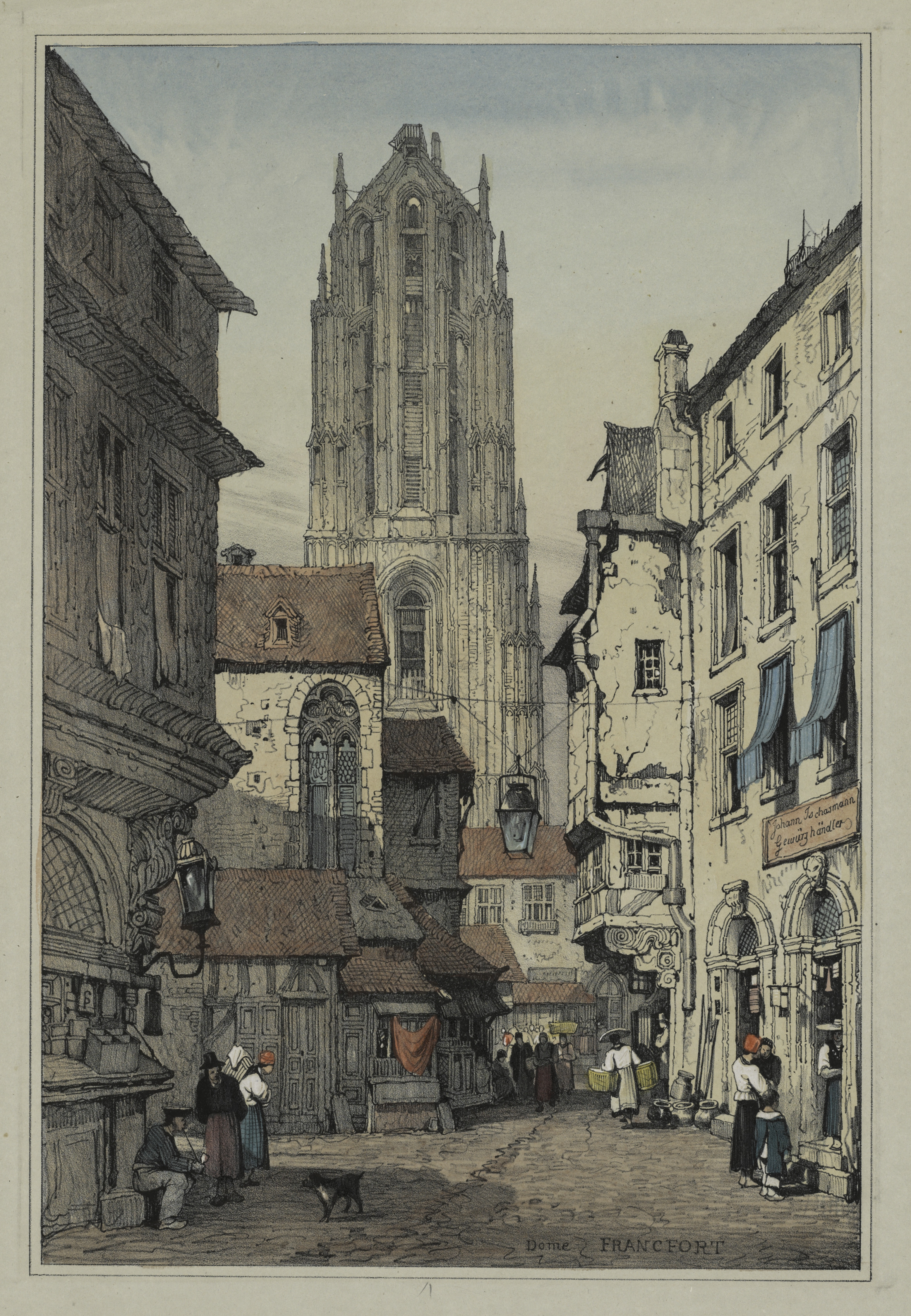 Samuel Prout, Facisimilies of Sketches made in Flanders and Germany: Dome, Francfort