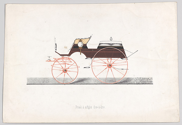 Anonymous, French, 19th century, Design for Dos-A-Dos Phaeton Carriage