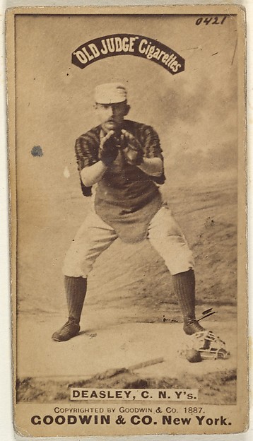 Goodwin & Company, Thomas H. "Pat" Deasley, Catcher, New York, from the Old Judge series (N172) for Old Judge Cigarettes