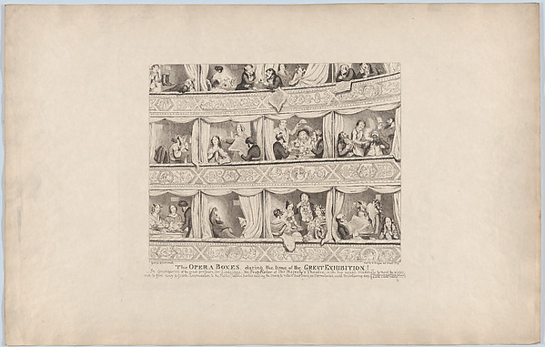 George Cruikshank, The Opera Boxes During the Time of the Great Exhibition