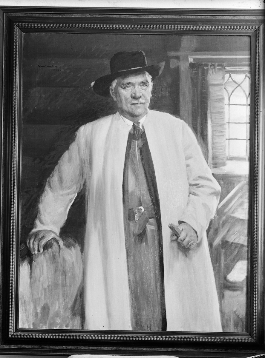 Paul Sandberg, Oljemålning - porträtt av byggmästaren Anders Diös, Uppsala 1945