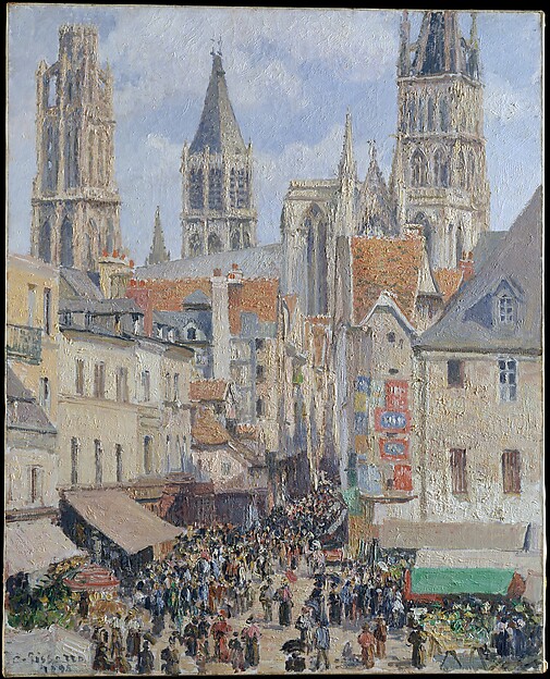 Camille Pissarro, Rue de l'Epicerie, Rouen (Effect of Sunlight)