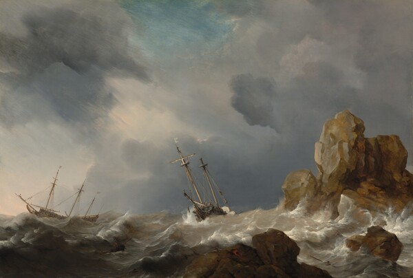 Willem van de Velde the Younger, Ships in a Gale