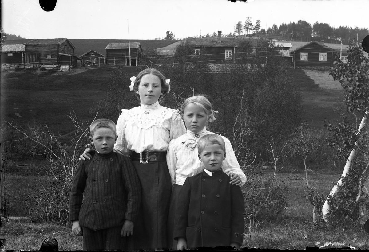 Oscar Holte, Fire barn foran Ryen-gård