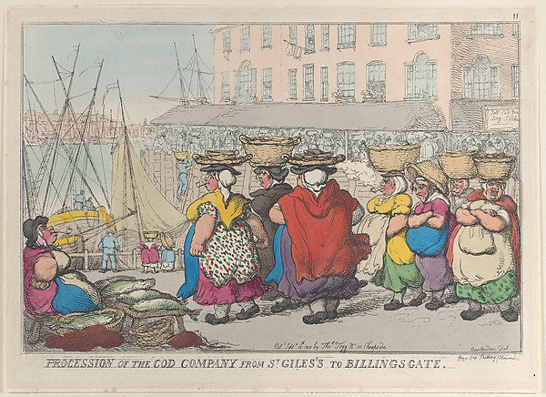 Thomas Rowlandson, Procession of the Cod Company from St. Giles's to Billingsgate