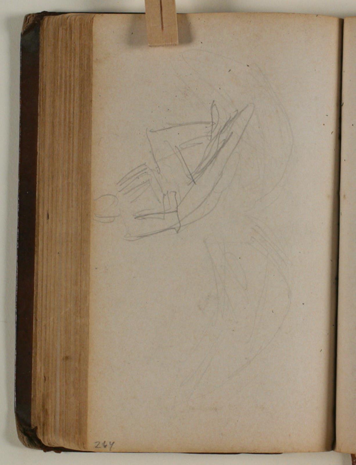 Niels Larsen Stevns, Figurstudie, let skitse af udbredte rovfuglevinger