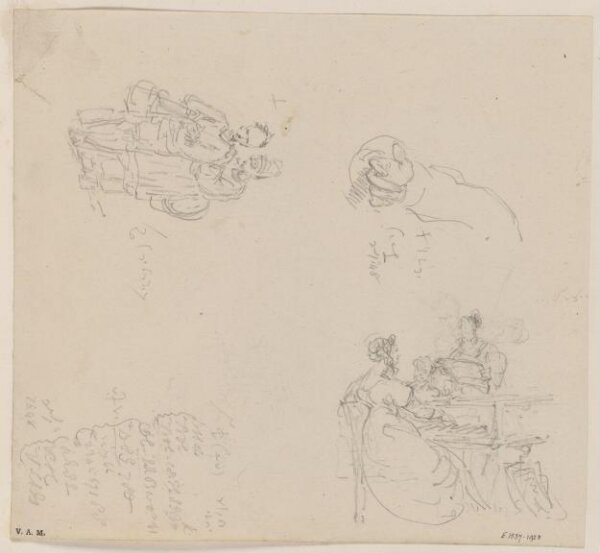 George Chinnery, Two sketches of groups with a study of a hand