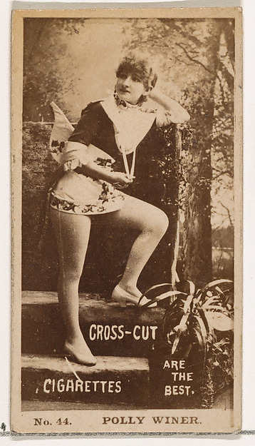 W. Duke, Sons & Co., Card Number 44, Polly Winer, from the Actors and Actresses series (N145-2) issued by Duke Sons & Co. to promote Cross Cut Cigarettes