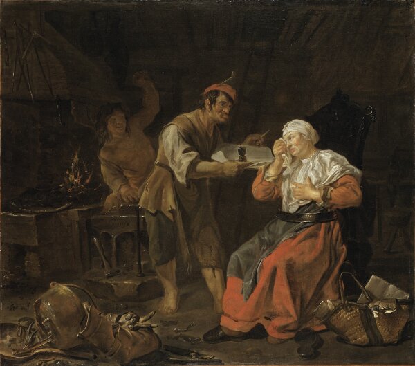 Gabriel Metsu, Gråtande kvinna i en smedja