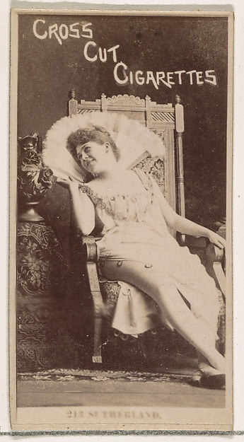 W. Duke, Sons & Co., Card Number 213, Sutherland, from the Actors and Actresses series (N145-2) issued by Duke Sons & Co. to promote Cross Cut Cigarettes