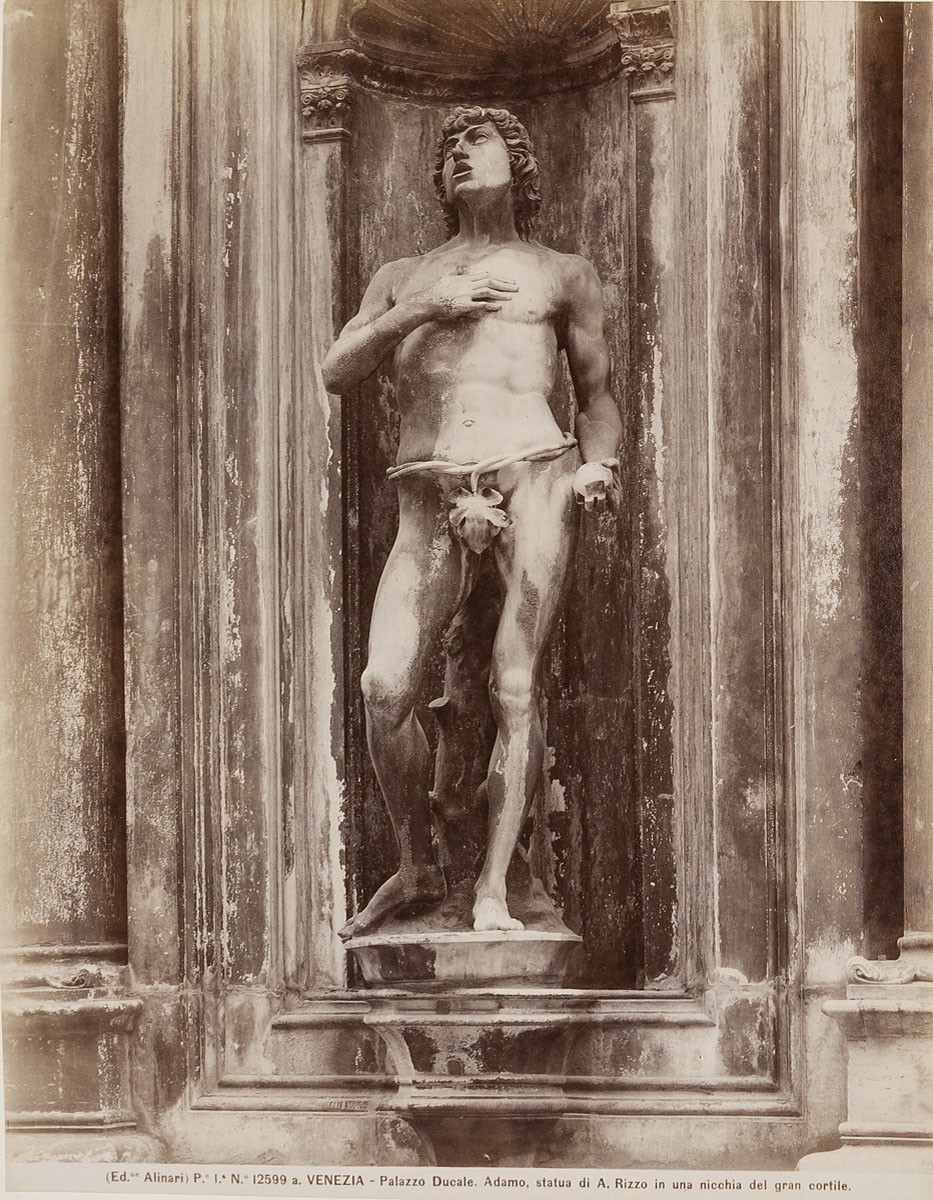 Fratelli Alinari, Antonio Rizzo: Adam Skulptur, Dogenpalast, Venedig