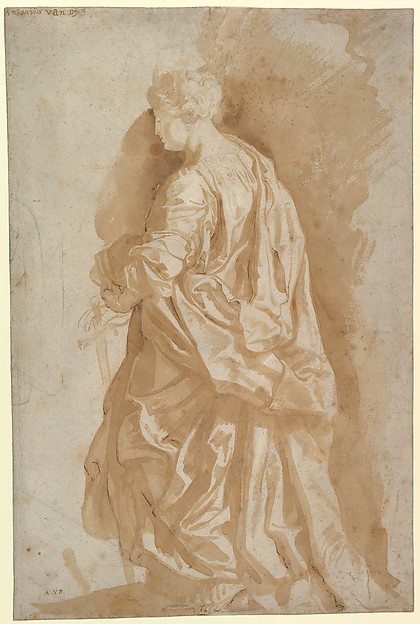 Peter Paul Rubens, Study of a Standing Female Saint