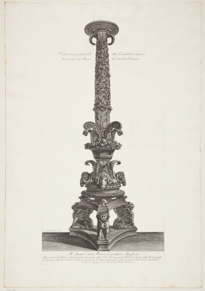 Giovanni Battista Piranesi, Samme kandelaber som afbildet i forrige blad, set fra en anden vinkel