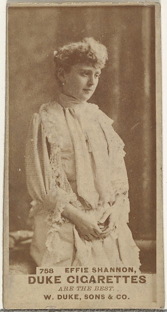 W. Duke, Sons & Co., Card Number 758, Effie Shannon, from the Actors and Actresses series (N145-7) issued by Duke Sons & Co. to promote Duke Cigarettes
