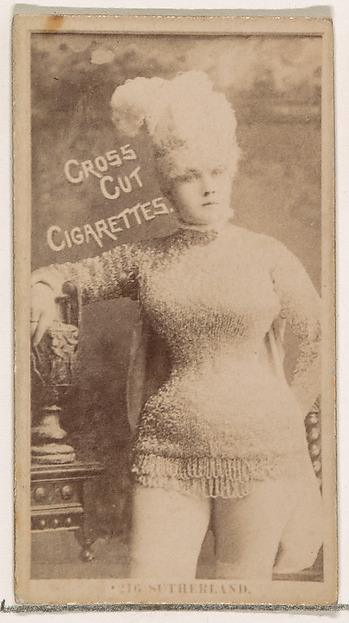W. Duke, Sons & Co., Card Number 216, Sutherland, from the Actors and Actresses series (N145-2) issued by Duke Sons & Co. to promote Cross Cut Cigarettes