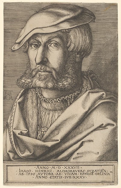 Heinrich Aldegrever, Self-Portrait at Age Thirty-Five