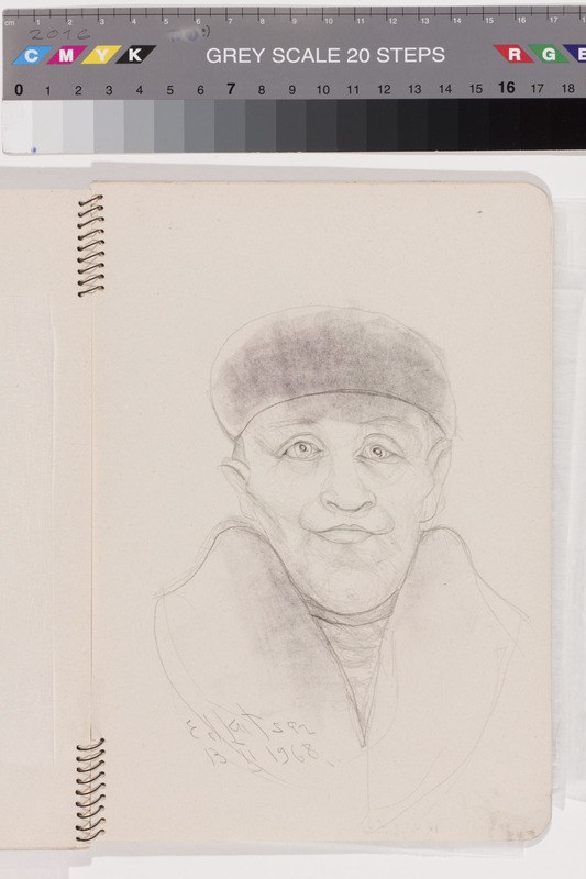 Eduard (autor) Kutsar, Portrait of a man. Sheet of spiral block of drawings
