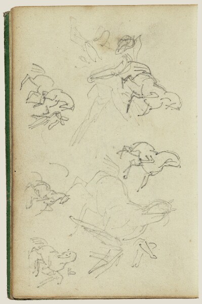 Théodore Géricault, Six studies for man beside a rearing horse