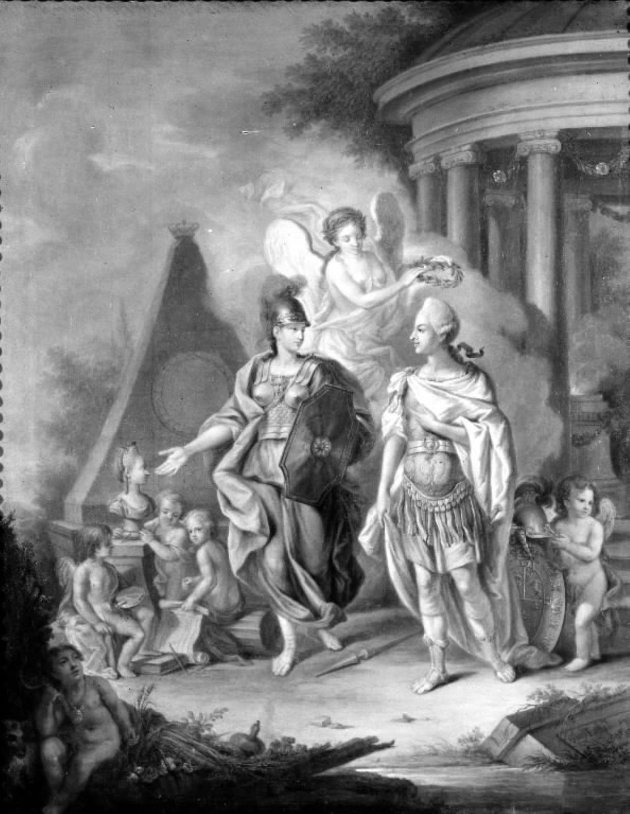 Georg Mathias Fuchs, Christian VII som kunstens og videnskabens beskytter. Allegori